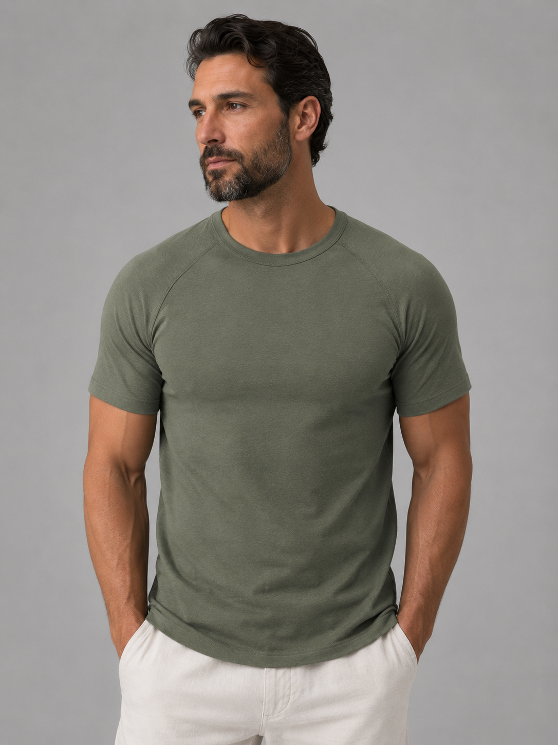 Slim Fit Raglan Cotton Tee
