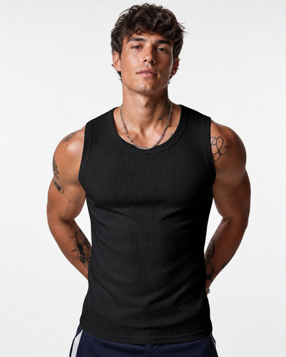 Wide Strapped Ribbed Tank