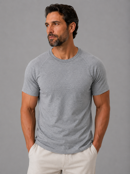 Slim Fit Raglan Cotton Tee