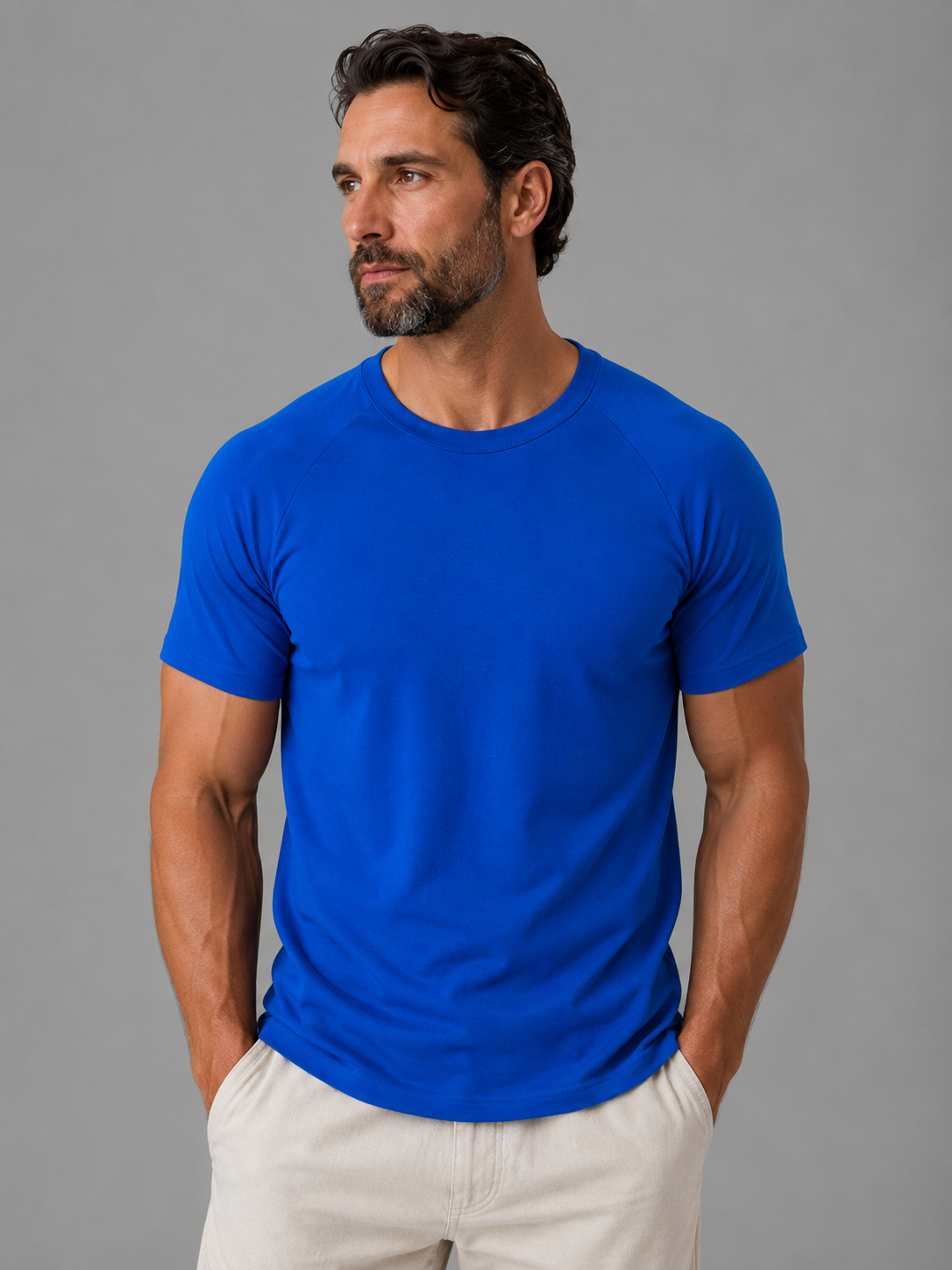 Slim Fit Raglan Cotton Tee