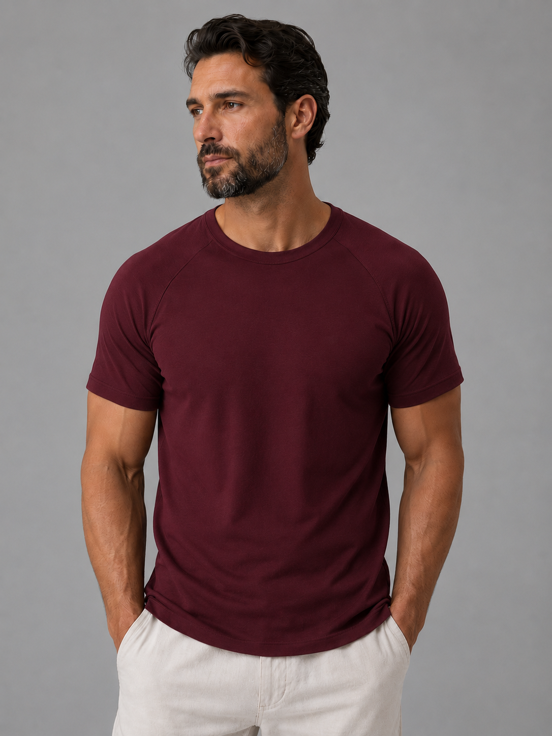 Slim Fit Raglan Cotton Tee