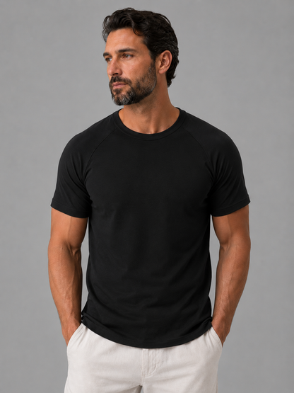 Slim Fit Raglan Cotton Tee
