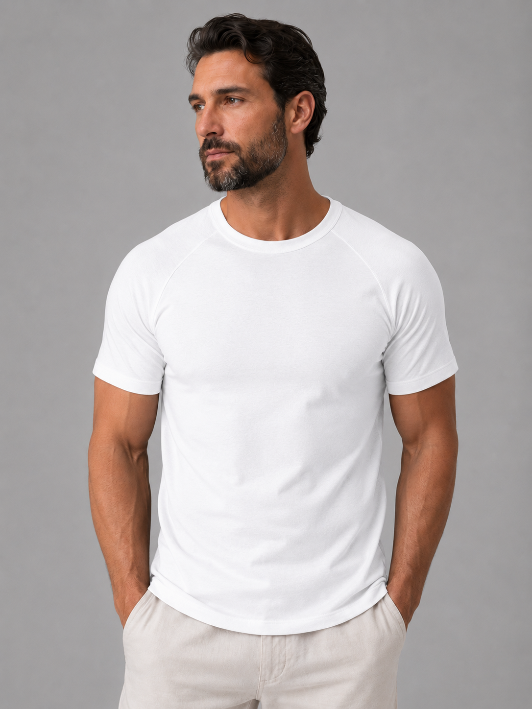 Slim Fit Raglan Cotton Tee