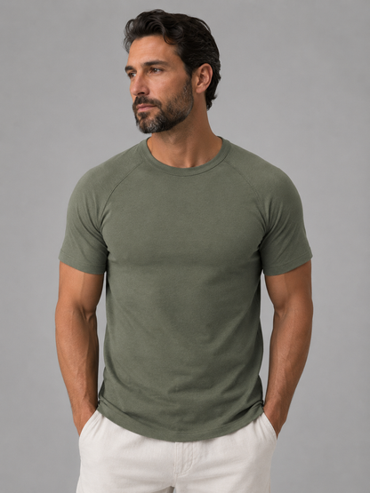 Slim Fit Raglan Cotton Tee